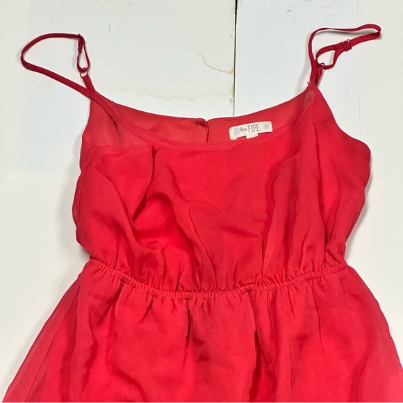 love, Fire Red Maxi Dress with Geometric Hem - Picture 6 of 7